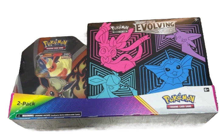 Pokemon Evolving Skies Elite Trainer Box and Tin (Flareon)
