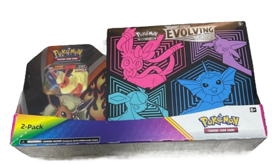 Pokemon Evolving Skies Elite Trainer Box and Tin (Flareon)